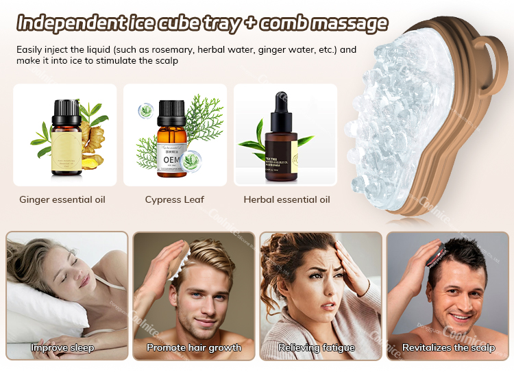 Silicone Head Therapy ice Massage Comb
