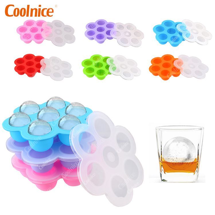 7 in 1 round ice tray with lid