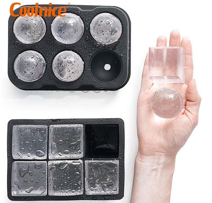 Black Round Silicon Ice Cube Tray