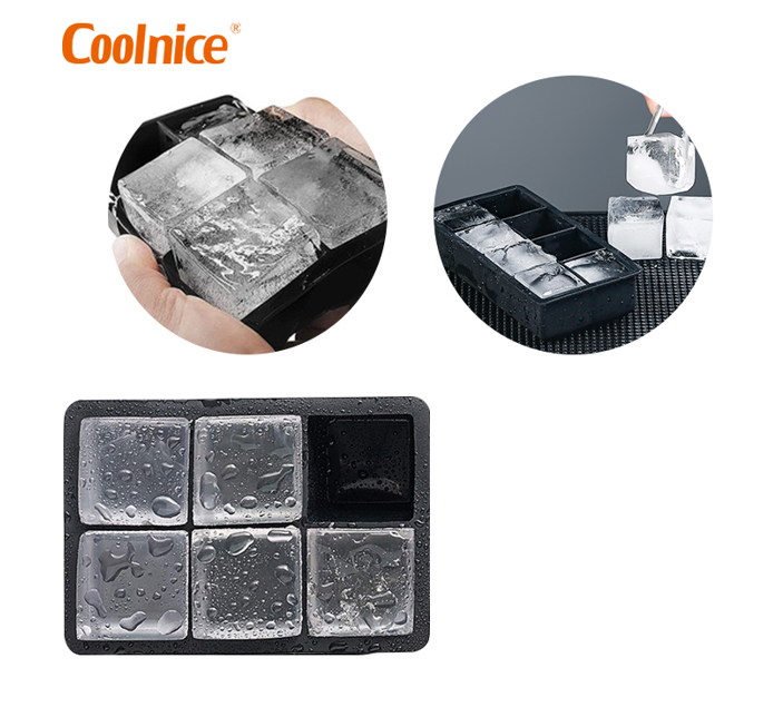 Black Round Silicon Ice Cube Tray