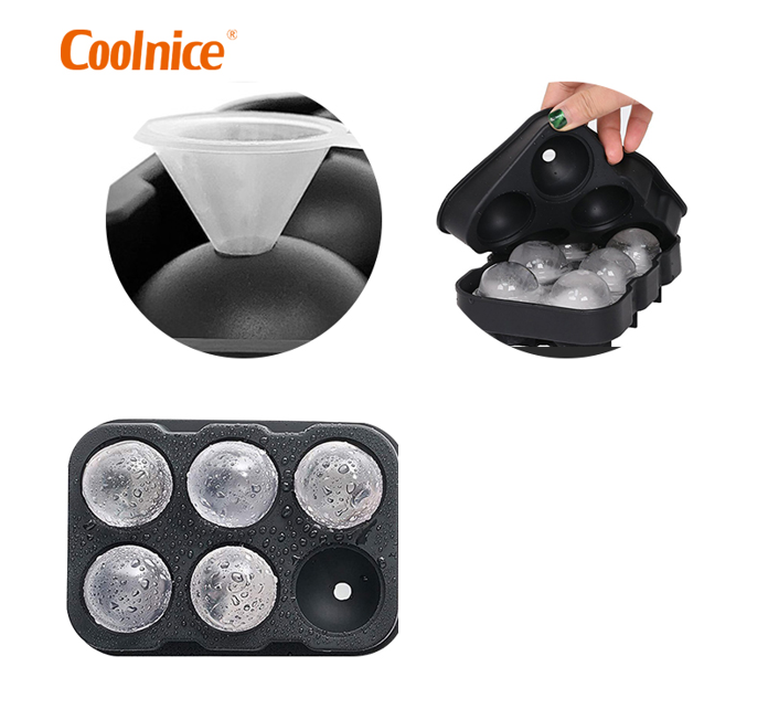 Black Round Silicon Ice Cube Tray