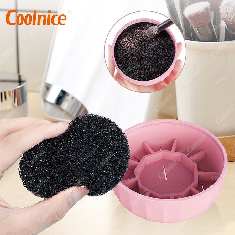 Factory-direct-sale-Silicone-Makeup-Brush-Cleaner-Box-Wet-Dry-Brush-Make-Up-Cleaner-Color-Cleaner-Sponge-Tool